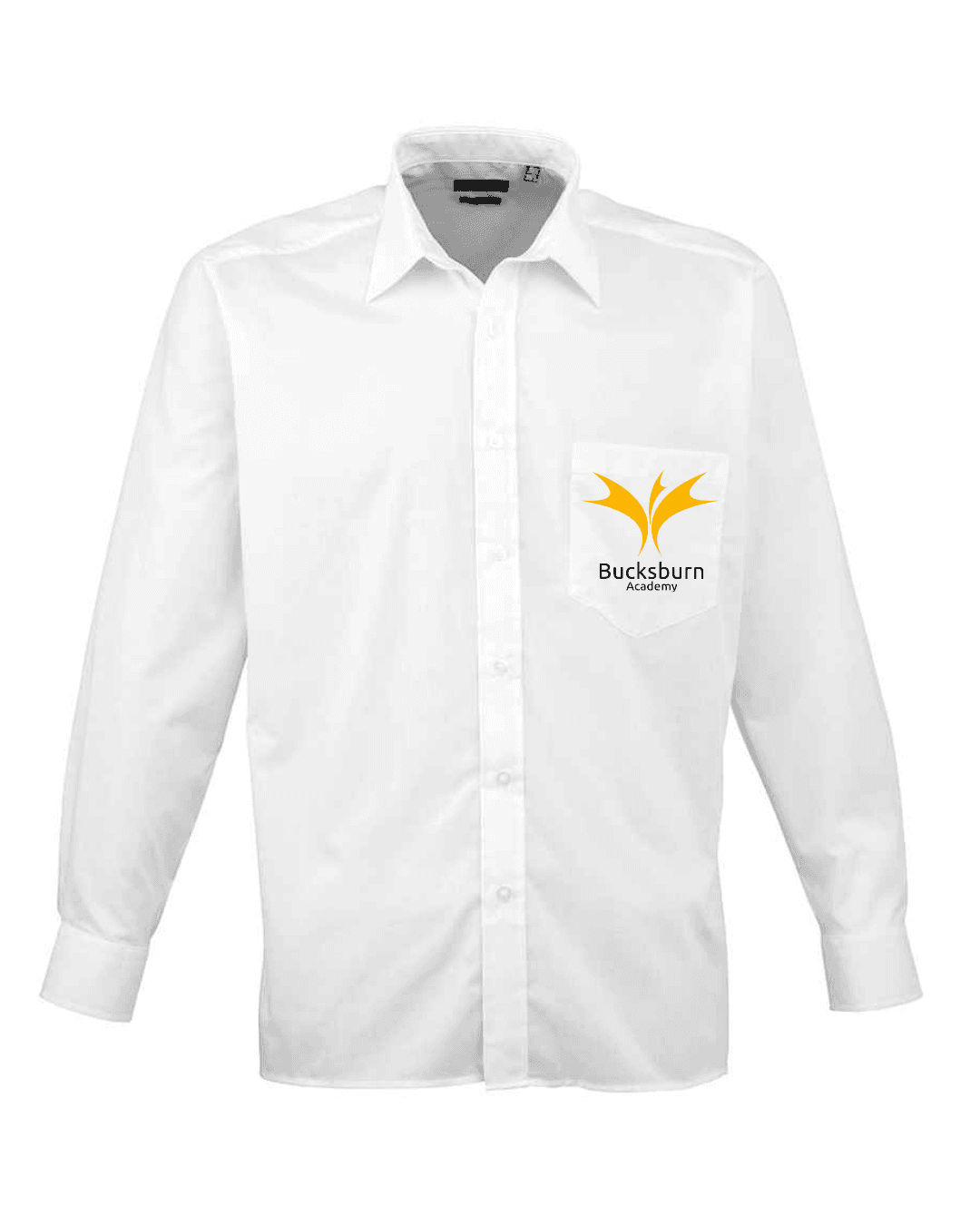 Long Sleeve Shirt (Male) with logo — White